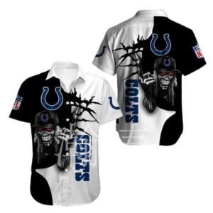 Indianapolis Colts Skull NFL Football Team Hawaiian Shirt