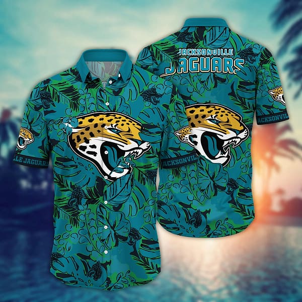 Jacksonville Jaguars Abstract NFL Football Team Hawaiian Shirt Jacksonville Jaguars Abstract NFL Football Team Hawaiian Shirt