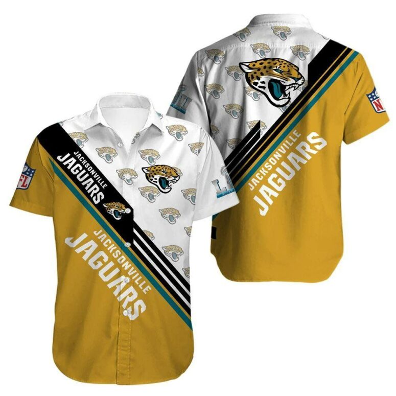 Jacksonville Jaguars Classic Stripe Hawaiian Shirt Jacksonville Jaguars Classic Stripe Hawaiian Shirt
