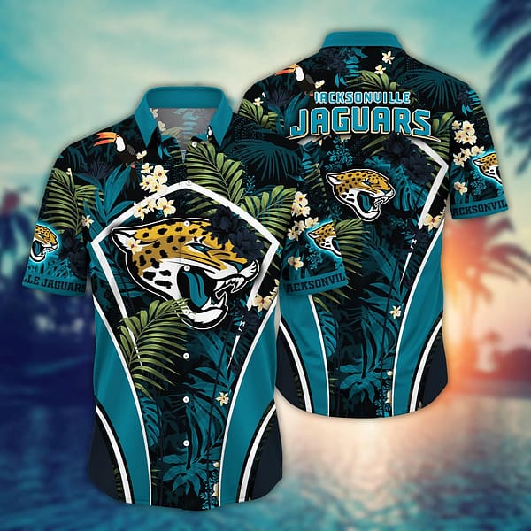 Jacksonville Jaguars Greenery NFL Football Team Hawaiian Shirt Jacksonville Jaguars Greenery NFL Football Team Hawaiian Shirt