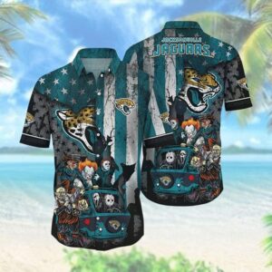 Jacksonville Jaguars Horror Characters NFL Football Team Hawaiian Shirt