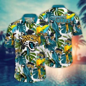Jacksonville Jaguars Parrots NFL Football Team Hawaiian Shirt
