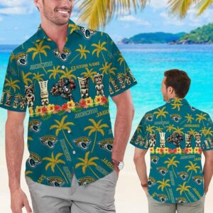Jacksonville Jaguars The Moai Custom Name NFL Football Team Hawaiian Shirt