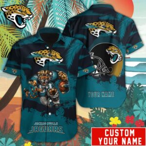Jacksonville Jaguars Tropical Game Day Personalized Name Number Hawaiian Shirt