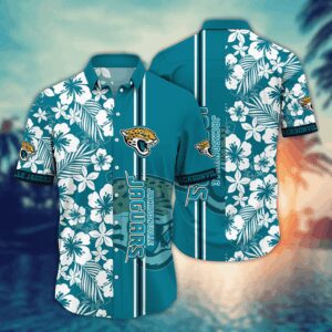Jacksonville Jaguars White Hibiscus NFL Football Team Hawaiian Shirt