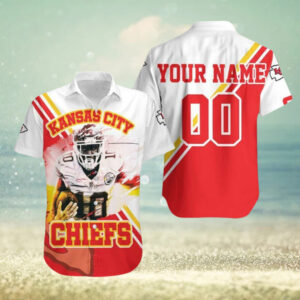 Kansas City Chiefs Custom Name and Number NFL Football Team Hawaiian Shirt