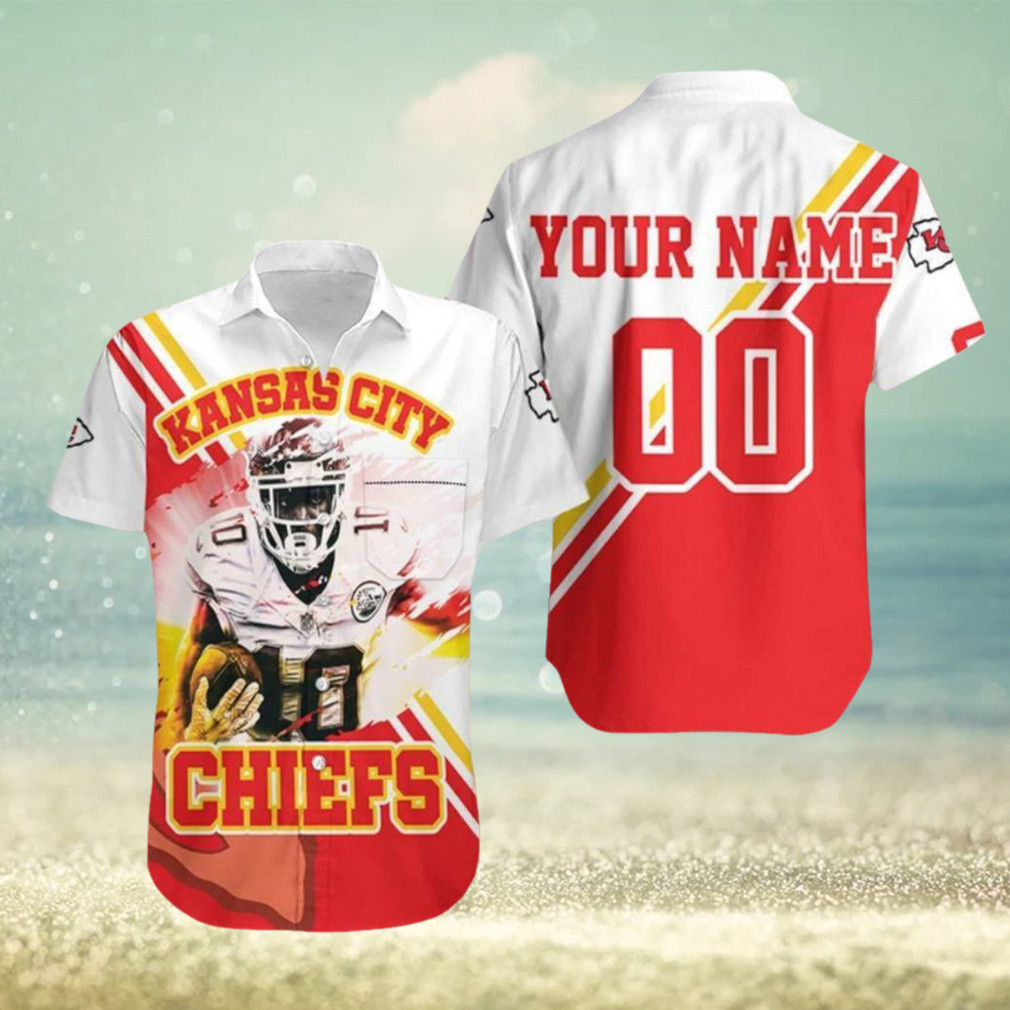 Kansas City Chiefs Custom Name and Number NFL Football Team Hawaiian Shirt Kansas City Chiefs Custom Name and Number NFL Football Team Hawaiian Shirt