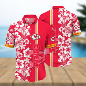 Kansas City Chiefs Floral Pattern NFL Football Team Hawaiian Shirt