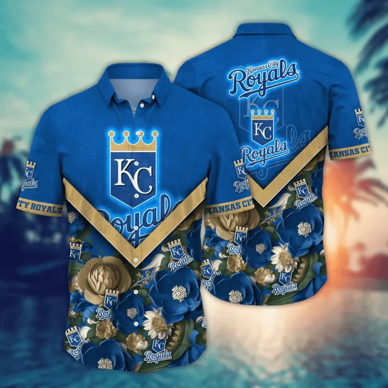 Kansas City Royals Blue Gold Royal Hawaiian Shirt Kansas City Royals Blue Gold Royal Hawaiian Shirt