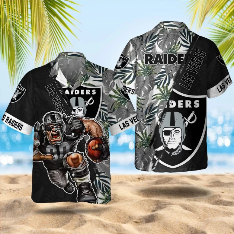 Las Vegas Raiders Beach Blitz Hawaiian Shirt Las Vegas Raiders Beach Blitz Hawaiian Shirt
