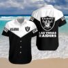 Las Vegas Raiders Bold Black and White Hawaiian Shirt