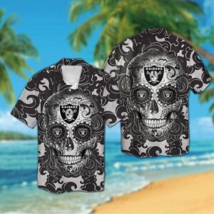 Las Vegas Raiders Calavera V2 NFL Football Team Hawaiian Shirt