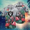 Las Vegas Raiders Pink Flamingo NFL Football Team Hawaiian Shirt