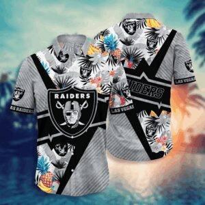 Las Vegas Raiders Tropical Nature NFL Football Team Hawaiian Shirt