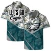 Let's Go Philadelphia Eagles Team Logo Pattern Hawaiian Shirt