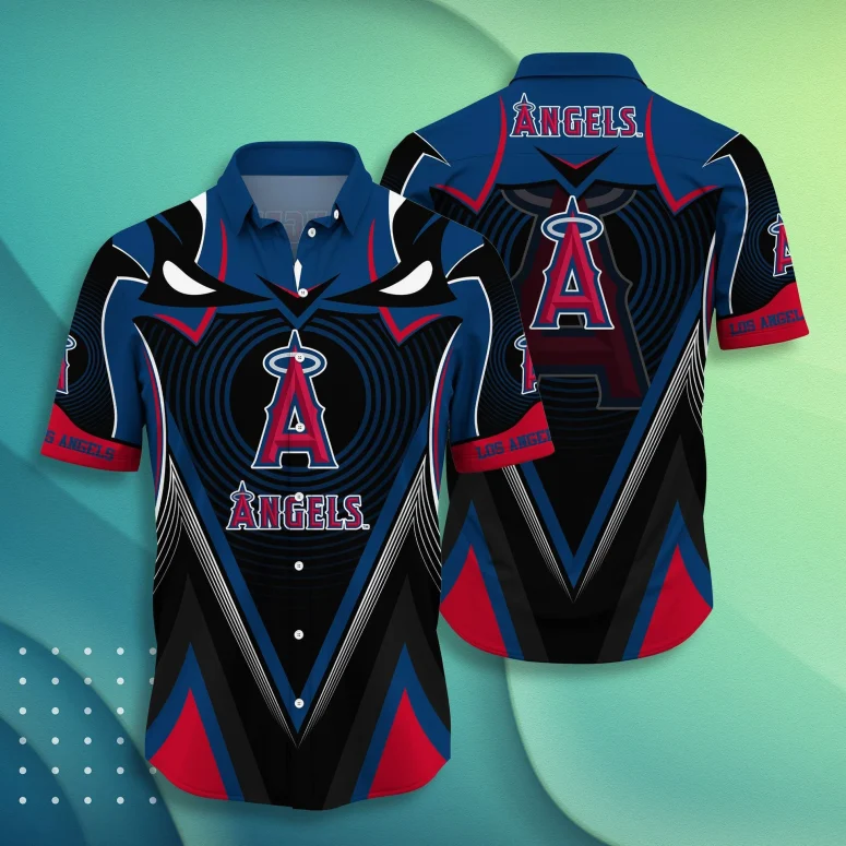 Los Angeles Angels Dark Strike Hawaiian Shirt Los Angeles Angels Dark Strike Hawaiian Shirt