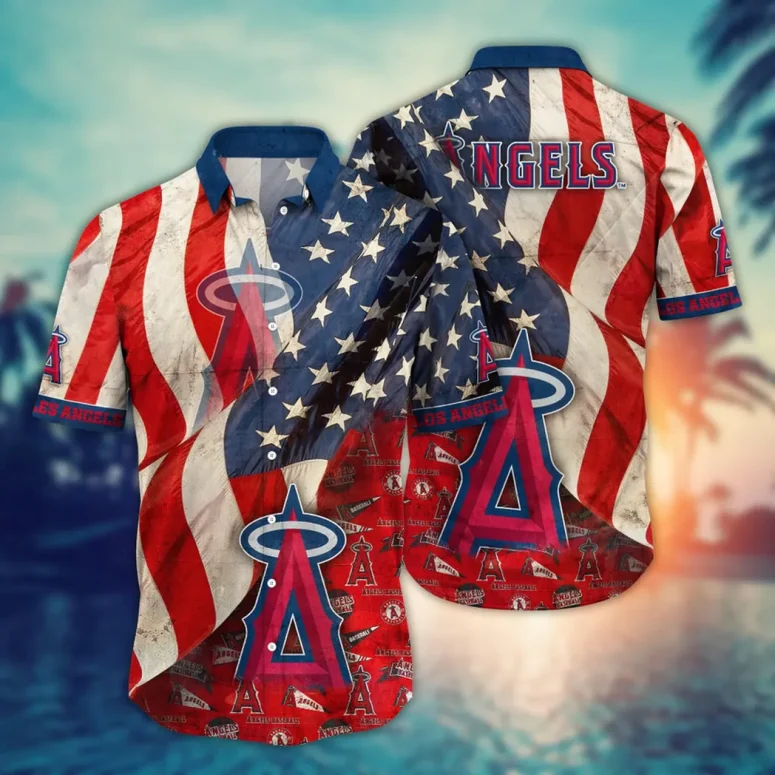 Los Angeles Angels Patriotic Pride Hawaiian Shirt Los Angeles Angels Patriotic Pride Hawaiian Shirt