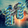 Los Angeles Chargers Aloha Flowers Hawaiian Shirt V2