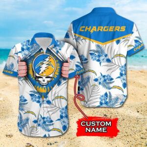 Los Angeles Chargers Grateful Dead Custom Hawaiian Shirt