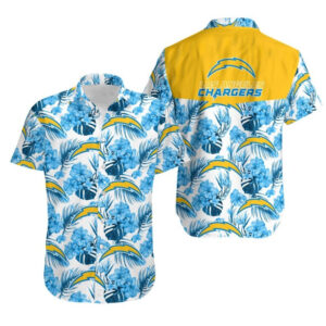 Los Angeles Chargers Hibiscus Flowers Hawaiian Shirt V1