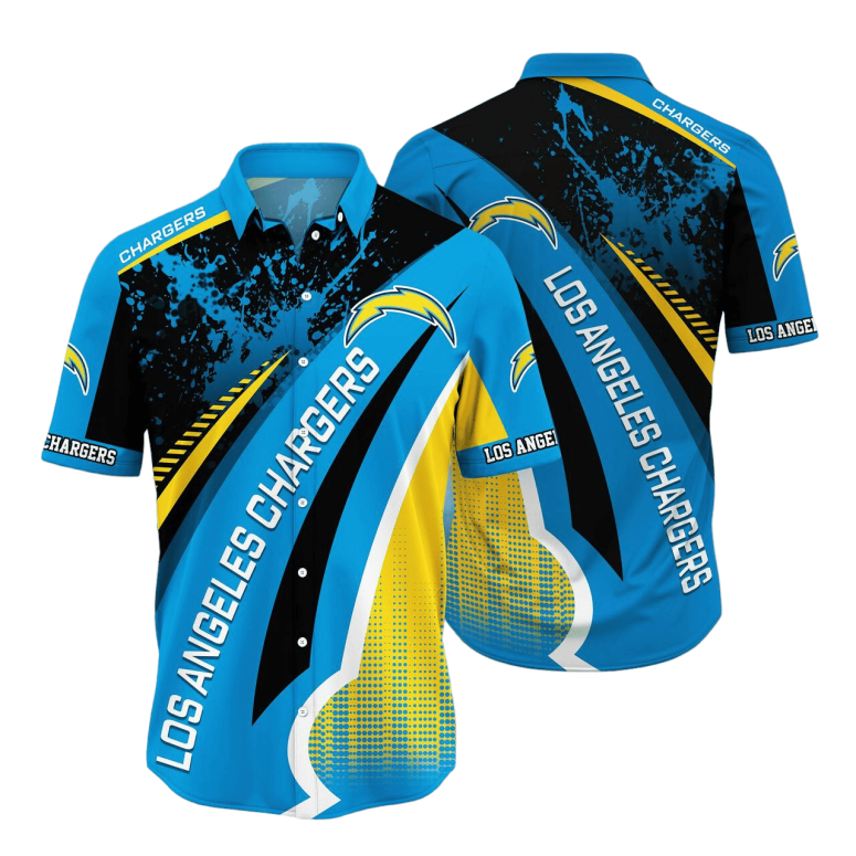 Los Angeles Chargers Lightning Streak Hawaiian Shirt Los Angeles Chargers Lightning Streak Hawaiian Shirt