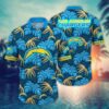 Los Angeles Chargers Palm Tree Leaves NFL Football Team Hawaiian Shirt