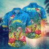 Los Angeles Chargers Pink Flamingo NFL Football Team Hawaiian Shirt