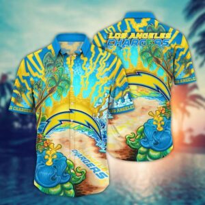 Los Angeles Chargers Seashore NFL Football Team Hawaiian Shirt
