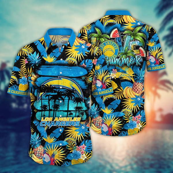Los Angeles Chargers Summer NFL Football Team Hawaiian Shirt Los Angeles Chargers Summer NFL Football Team Hawaiian Shirt