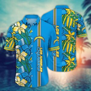 Los Angeles Chargers Tropical Plants NFL Football Team Hawaiian Shirt