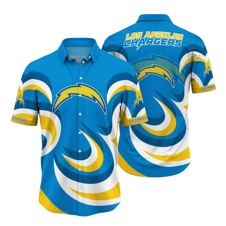 Los Angeles Chargers Wave Surge Hawaiian Shirt Los Angeles Chargers Wave Surge Hawaiian Shirt