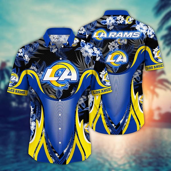Los Angeles Rams Basic V1 NFL Football Team Hawaiian Shirt Los Angeles Rams Basic V1 NFL Football Team Hawaiian Shirt