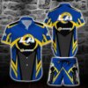 Los Angeles Rams Bold Lightning Hawaiian Shirt
