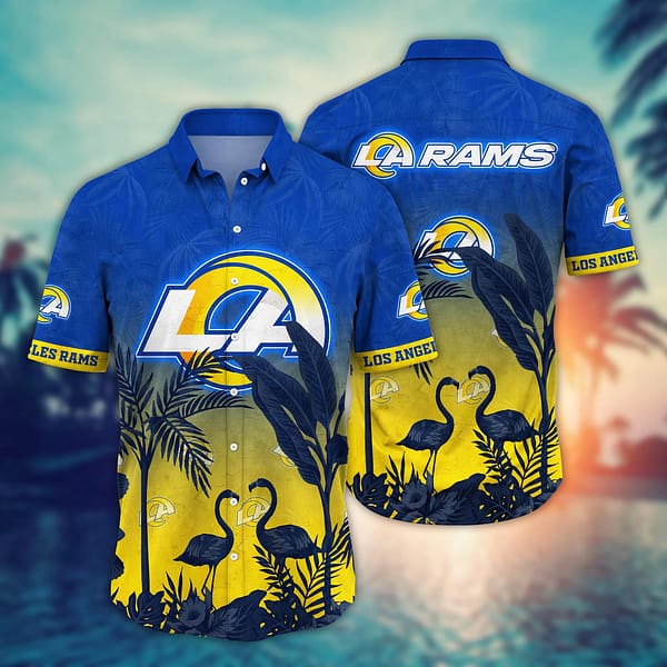 Los Angeles Rams Flamingo NFL Football Team Hawaiian Shirt Los Angeles Rams Flamingo NFL Football Team Hawaiian Shirt