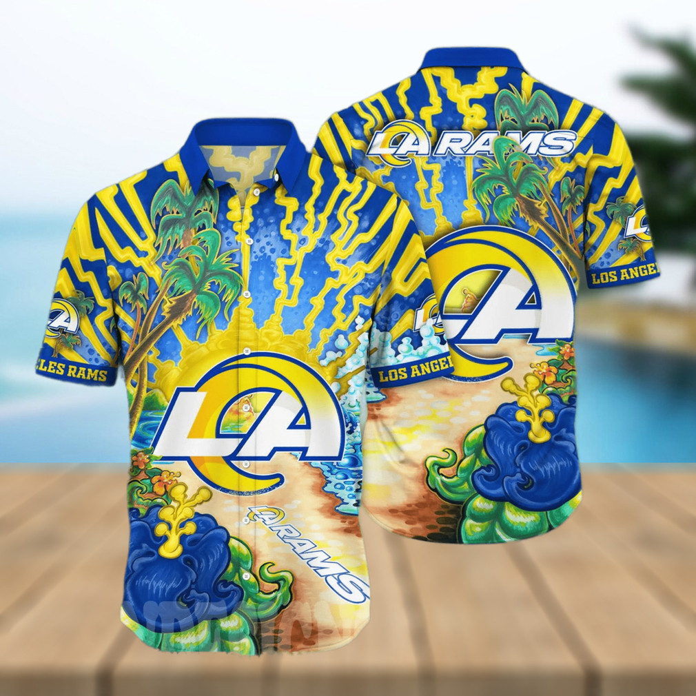 Los Angeles Rams Flower Colorful Printed Hawaiian Shirt Los Angeles Rams Flower Colorful Printed Hawaiian Shirt