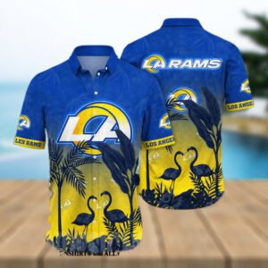 Los Angeles Rams Flower Full Printed Hawaiian Shirt