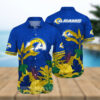 Los Angeles Rams Flower Summer Colorful Printed Hawaiian Shirt
