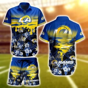Los Angeles Rams Golden Wave Hawaiian Shirt