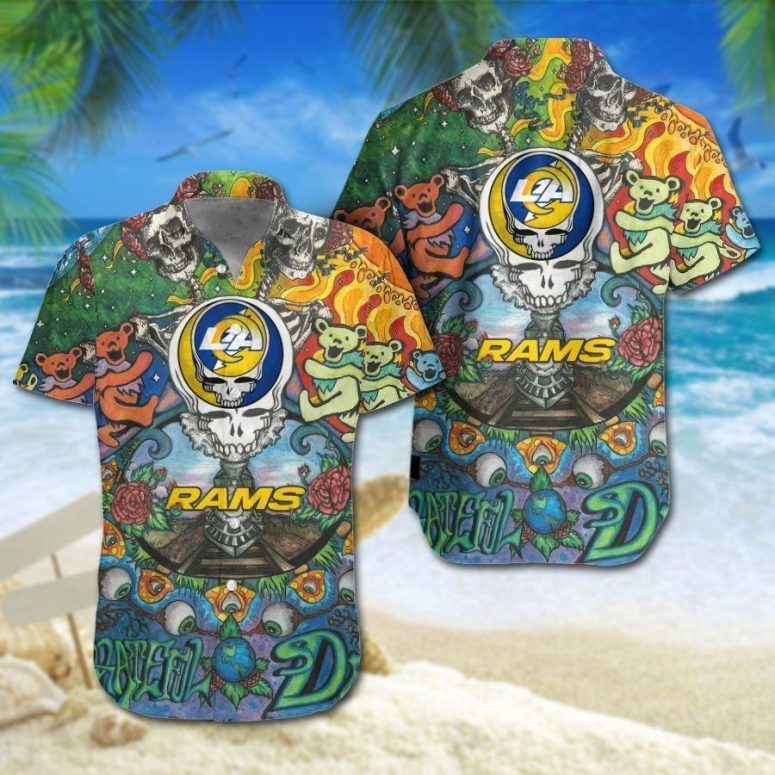 Los Angeles Rams Grateful Dead Hawaiian Shirt Los Angeles Rams Grateful Dead Hawaiian Shirt