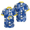 Los Angeles Rams NFL Coconut Leaves And Skulls Hawaiian Shirt