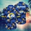 Los Angeles Rams Palm Tree Leaves NFL Football Team Hawaiian Shirt