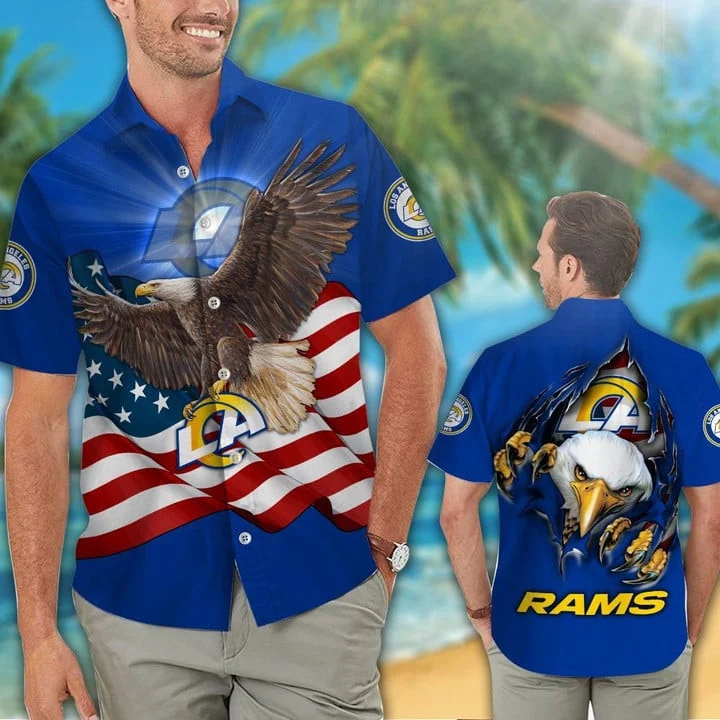 Los Angeles Rams Patriotic Eagle Hawaiian Shirt Los Angeles Rams Patriotic Eagle Hawaiian Shirt