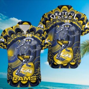 Los Angeles Rams Psychedelic Grateful Dead Hawaiian Shirt