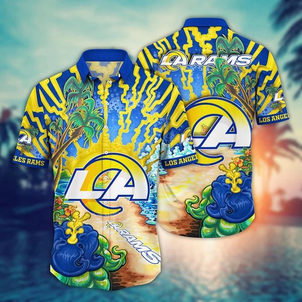 Los Angeles Rams Seashore NFL Football Team Hawaiian Shirt Los Angeles Rams Seashore NFL Football Team Hawaiian Shirt