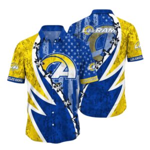 Los Angeles Rams Starry Lace-Up Hawaiian Shirt