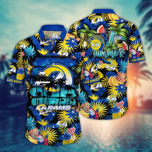 Los Angeles Rams Summer NFL Football Team Hawaiian Shirt Los Angeles Rams Summer NFL Football Team Hawaiian Shirt