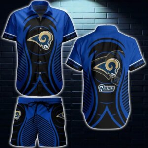 Los Angeles Rams Tribal Waves Hawaiian Shirt
