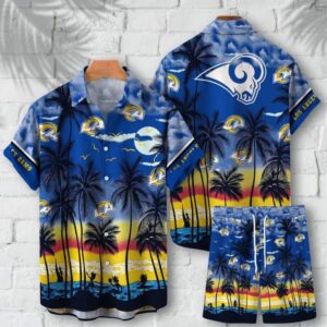 Los Angeles Rams Tropical Sunset Hawaiian Shirt