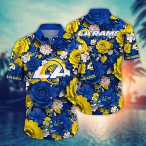 Los Angeles Rams Vibrant Floral Hawaiian Shirt
