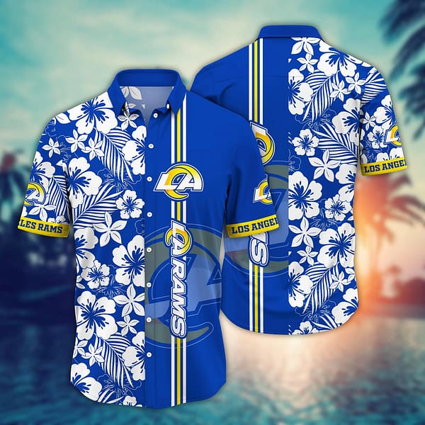 Los Angeles Rams White Flamingo NFL Football Team Hawaiian Shirt Los Angeles Rams White Flamingo NFL Football Team Hawaiian Shirt